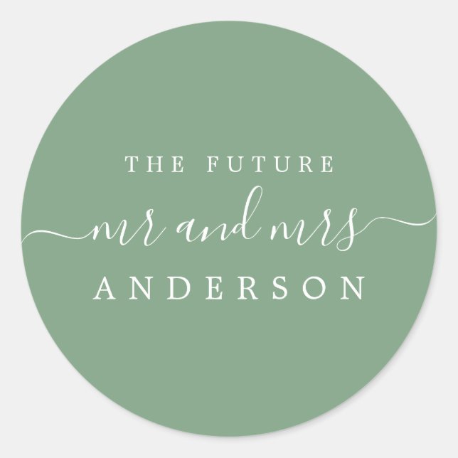 Adesivo Chic Script Future Sr. Casamento Verde Mineral (Frente)