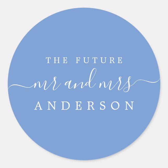Adesivo Chic Script Future Sr. Cornflower Blue Wedding (Frente)