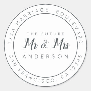 Adesivo Chic Script Future Sr. Dr. Wedding Return Endereç