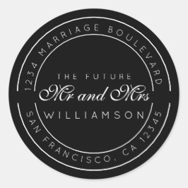 Adesivo Chic Script Future Sr. Dr. Wedding Return Endereço