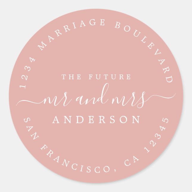 Adesivo Chic Script Future Sr. Dr. Wedding Return Endereço (Frente)