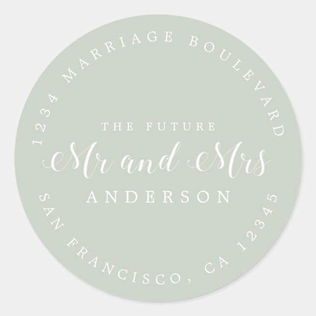 Adesivo Chic Script Future Sr. Dr. Wedding Return Endereço (Frente)