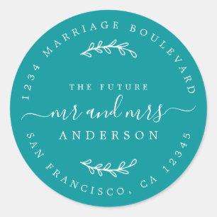 Adesivo Chic Script Future Sr. Dr. Wedding Return Endereço
