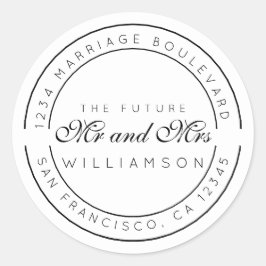 Adesivo Chic Script Future Sr. Dr. Wedding Return Endereço