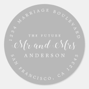 Adesivo Chic Script Future Sr. Dr. Wedding Return Endereço