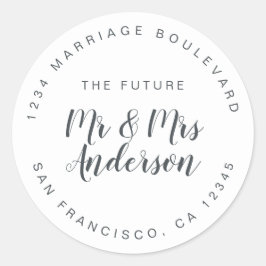 Adesivo Chic Script Future Sr. Dr. Wedding Return Endereço