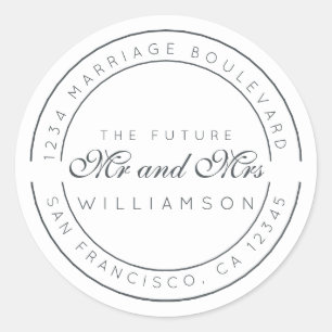 Adesivo Chic Script Future Sr. Dr. Wedding Return Endereço