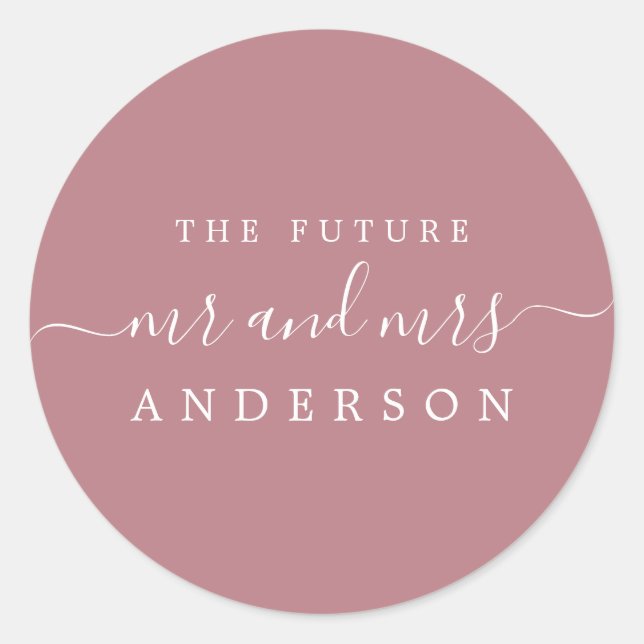 Adesivo Chic Script Future Sr. Dusty Rosa Wedding (Frente)