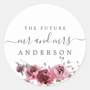 Adesivo Chic Script Future Sr. Sra. Burgundy Floral