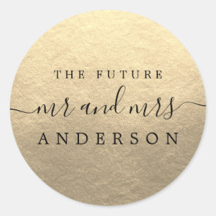 Adesivo Chic Script Future Sr. Sra. Dourada Wedding