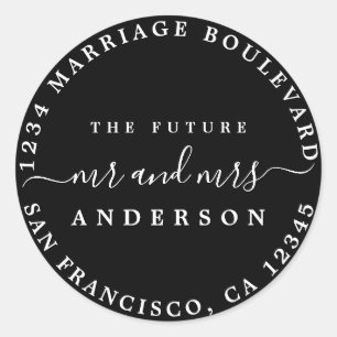 Adesivo Chic Script Future Sr Sra. Return Endereço Black