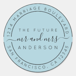Adesivo Chic Script Future Sr Sra. Return Endereço Blue