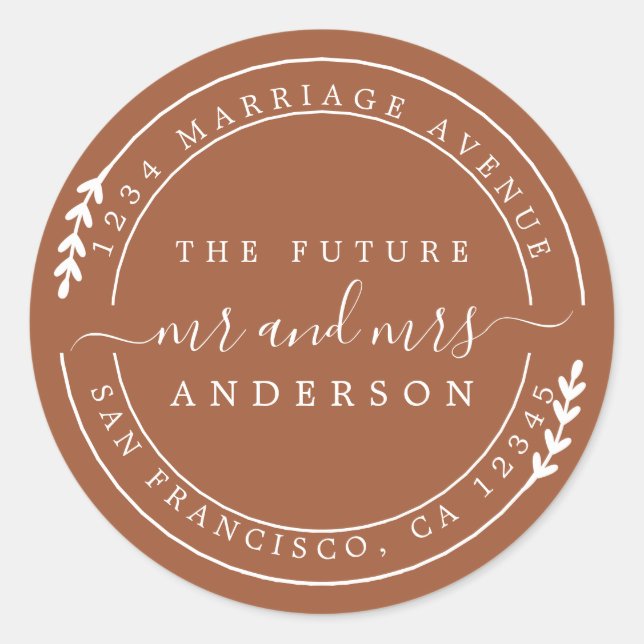 Adesivo Chic Script Future Sr. TerraCotta Endereço de Devo (Frente)