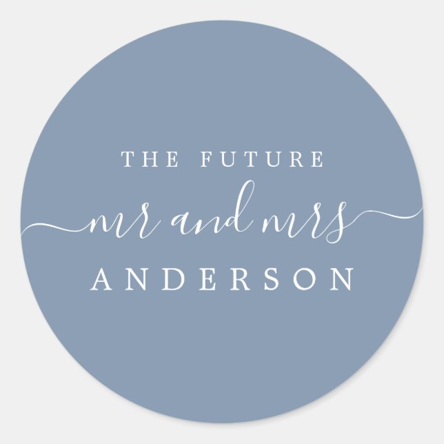 Adesivo Chic Script Future Sr. Vintage Blue Wedding (Frente)