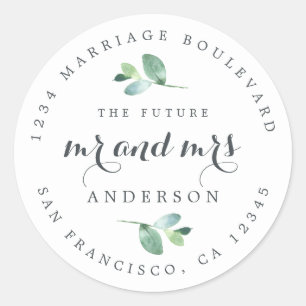 Adesivo Chic Script Future Sr. Wedding Endereço de Regres