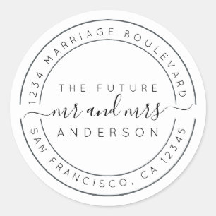 Adesivo Chic Script Future Sr. Wedding Endereço de Regres