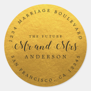 Adesivo Chic Script Future Sr. Wedding Endereço de Regres
