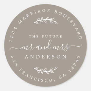 Adesivo Chic Script Future Sr. Wedding Endereço de Regres
