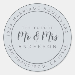 Adesivo Chic Script Future Sr. Wedding Endereço de Regres