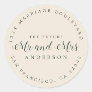 Adesivo Chic Script Future Sr. Wedding Endereço de Regres