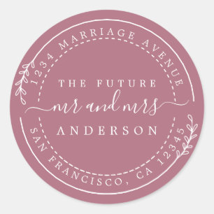 Adesivo Chic Script Future Sr. Wedding Endereço de Regres