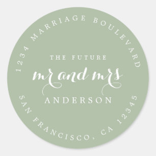 Adesivo Chic Script Future Sr. Wedding Endereço de Regres