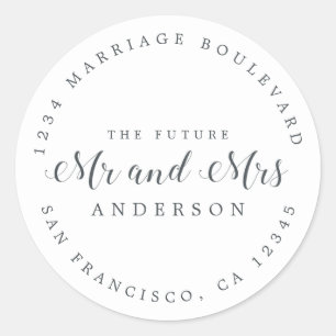 Adesivo Chic Script Future Sr. Wedding Endereço de Regres