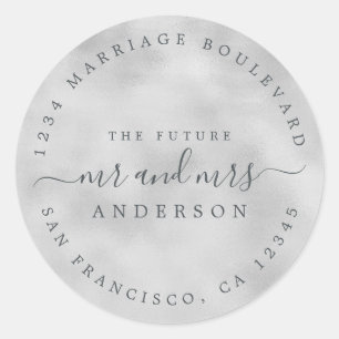 Adesivo Chic Script Future Sr. Wedding Endereço de Regres