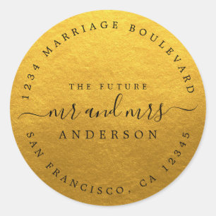Adesivo Chic Script Future Sr. Wedding Endereço de Regres