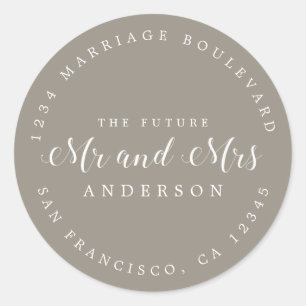 Adesivo Chic Script Future Sr. Wedding Endereço de Regres