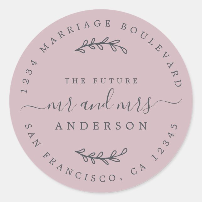 Adesivo Chic Script Future Sr. Wedding Endereço de Regress (Frente)
