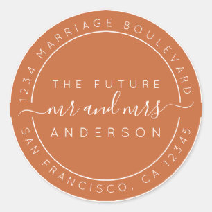 Adesivo Chic Script Future Sr. Wedding Return Endereço C