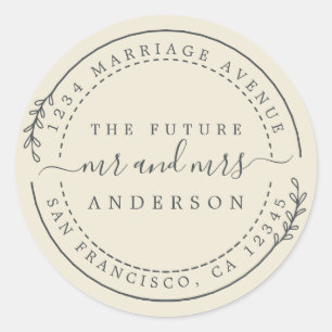 Adesivo Chic Script Future Sr. Wedding Return Endereço C