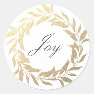 Adesivo Chic Script Joy Dourado Wreath Natal