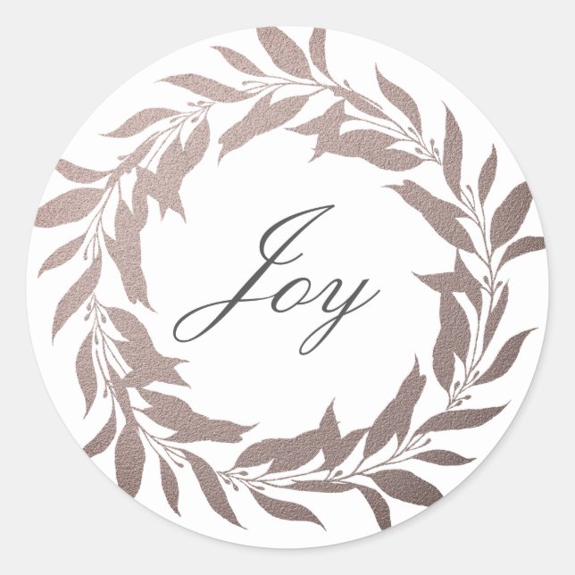 Adesivo Chic Script Joy Purple Cinza Wreath Natal (Frente)