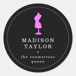 Adesivo Chic Seamstress Tailor | Mannequim Rosa Preto