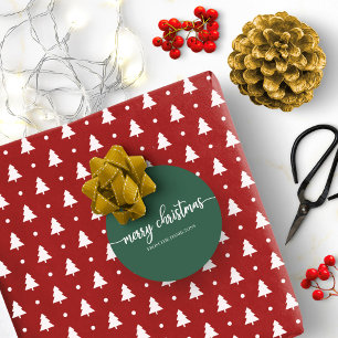 Adesivo Chic Simples Caligrafia Feliz Natal Verde