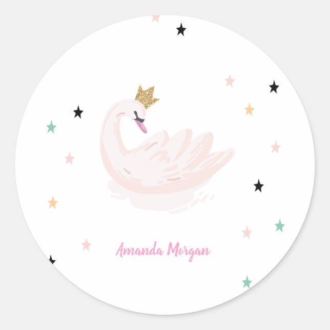 Adesivo Chic Swan, Estrelas, Princesa (Frente)