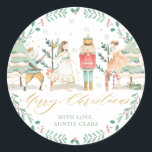 Adesivo Chic The Nutcracker Balé Feliz Natal Dourado<br><div class="desc">Personalize estas músicas com a sua própria redação,  facilmente e rapidamente,  as etiquetas adesivas do Circulo de Natal do Nutcracker,  basta premir o botão personalizá-lo para reorganizar e formatar ainda mais o estilo e a colocação do texto. Itens correspondentes disponíveis no repositório! (c) O feliz Cat Studio.</div>