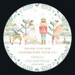 Adesivo Chic The Nutcracker Balé Natal Aniversário<br><div class="desc">Personalize estas músicas com a sua própria redação,  facilmente e rapidamente,  as etiquetas adesivas do Circulo de Natal do Nutcracker,  basta premir o botão personalizá-lo para reorganizar e formatar ainda mais o estilo e a colocação do texto. Itens correspondentes disponíveis no repositório! (c) O feliz Cat Studio.</div>