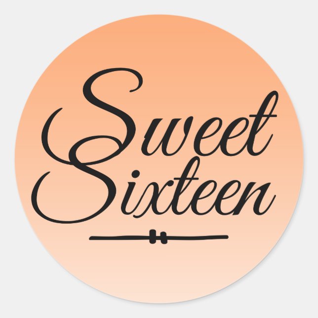 Adesivo Chic Tropical Orange Ombre Sweet 16 16º aniversári (Frente)