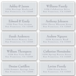 Adesivo Chic Typografia Blue Wedding Guest Address Labels