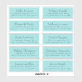 Adesivo Chic Typografia Blue Wedding Guest Address Labels
