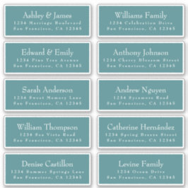Adesivo Chic Typografia Teal Wedding Guest Address Labels