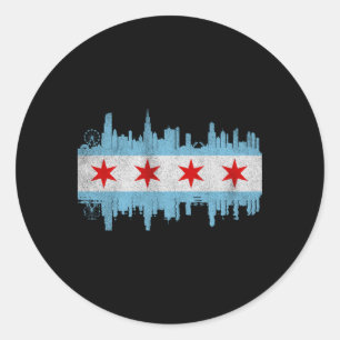 Adesivo Chicago City Skyline Flag Chicago, cidade em dific