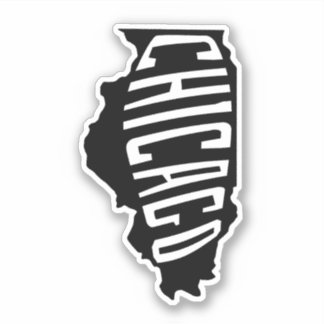 Adesivo Chicago, Contorno do Estado de Illinois - América