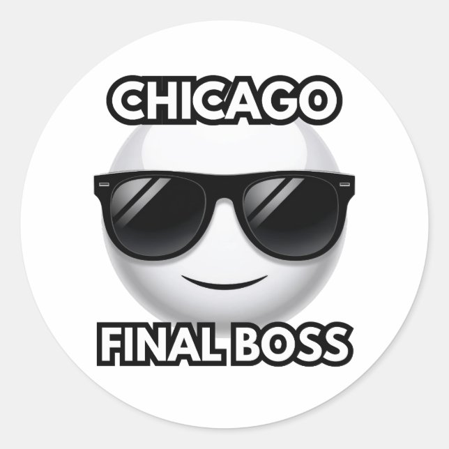 Adesivo Chicago Final Boss Cool Emoji  (Frente)