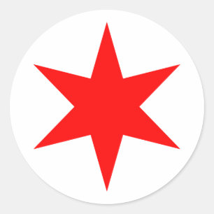 Adesivo Chicago Flag 6 Pointed Star