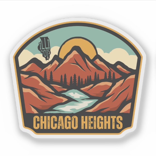 Adesivo Chicago Heights, Illinois  (Frente)