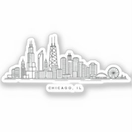 Adesivo Chicago IL Cityscape Illustration